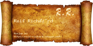 Reif Richárd névjegykártya